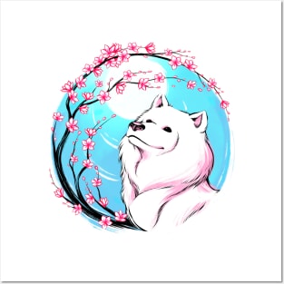 Samoyed Sakura Posters and Art